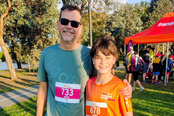 picture of Nigel Weiland with his son at the Australian Transplant Games last year
